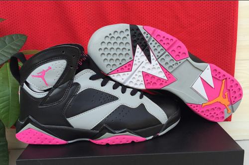 Jordan VII (7) Women Black Grey Pink-33