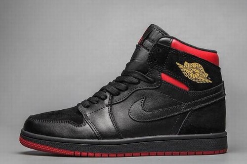 Retro Air Jordan 1 Triple Black Red-206