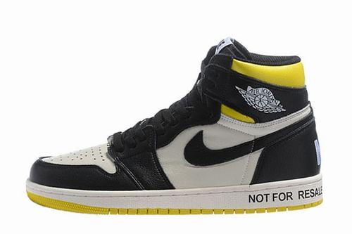 Air Jordan 1 Retro Black White Yellow-220