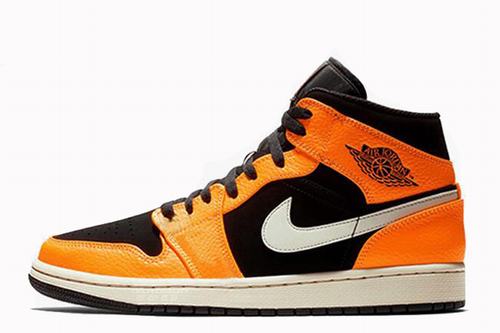 Air Jordan 1 Mid Orange Black-233