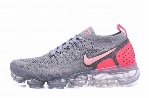 Air VaporMax Flyknit Grey Red Pink Women-26