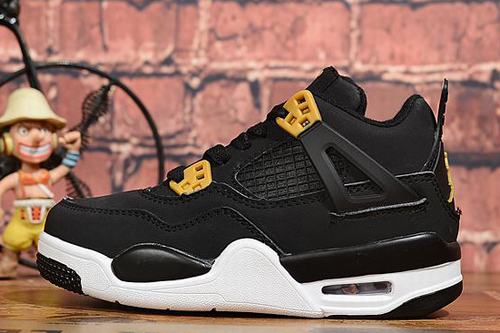 Retro Air Jordan IV(4) Kids Black Gold