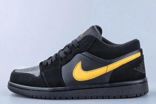 Air Jordan 1 Black Yellow Low SB Suede