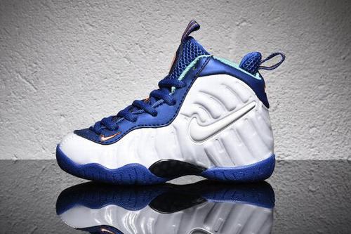 Air Foamposite Pro White Blue Kids