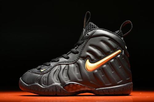 Air Foamposite Pro Black Gold Kids