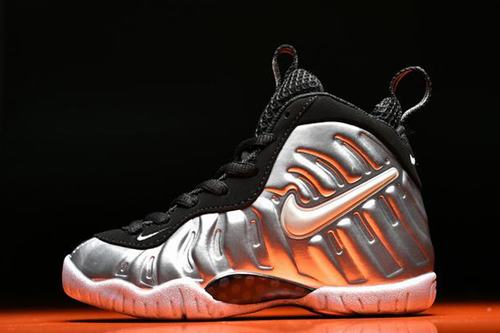 Air Foamposite Pro Silver Black Kids