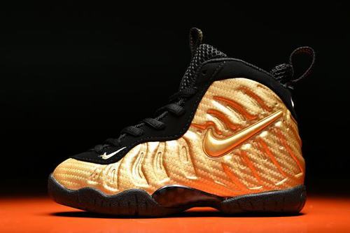 Air Foamposite Pro Metallic Gold Black Kids