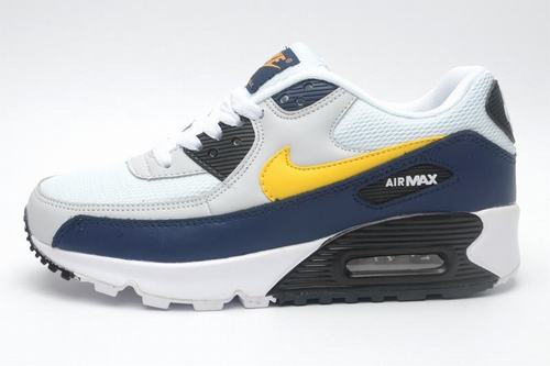 Air Max 90 White Navy Yellow Women-15