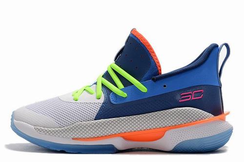 Under Armour Curry 7 Blue Grey Orange Green