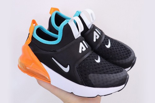 Air Max 270 Black Orange Blue Kids