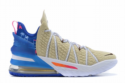 LeBron 18 Sand Yellow Blue White Orange