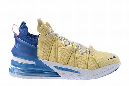 LeBron 18 Yellow Blue White