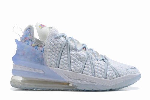 LeBron 18 White Light Blue