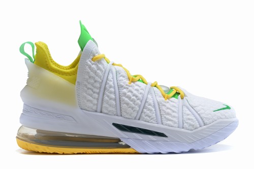 LeBron 18 White Yellow Green