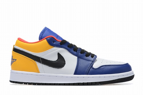 Retro Air Jordan 1 White Blue Yellow Black Low