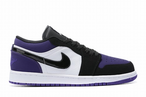 Air Jordan 1 White Purple Black Low