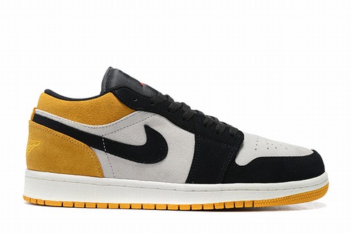 Air Jordan 1 White Black Yellow Low