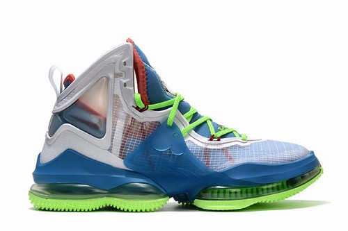 LeBron 19 White Blue Green Red