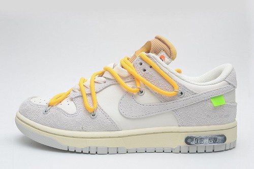 OW x Dunk SB Low THE 50 Grey Yellow GS