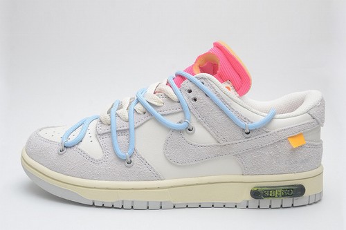 OW x Dunk SB Low THE 50 Grey Blue Pink GS