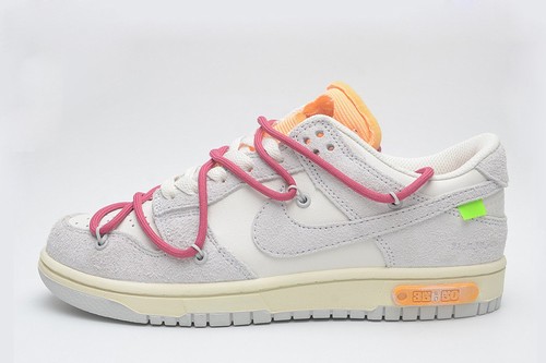 OW x Dunk SB Low THE 50 Grey Red Orange GS