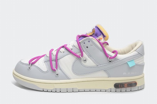 OW x Dunk SB Low THE 50 Grey Purple GS