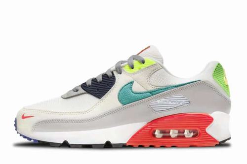 Air Max 90 Grey Green Red Women