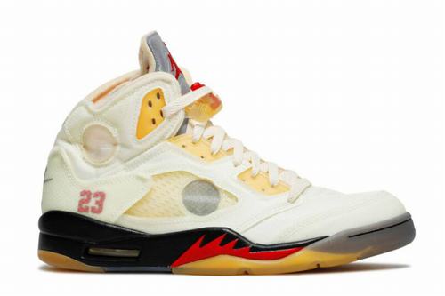 O-W x Air Jordan 5 Sail Retro