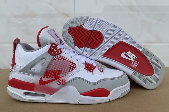 Air Jordan 4 White Grey Red SB