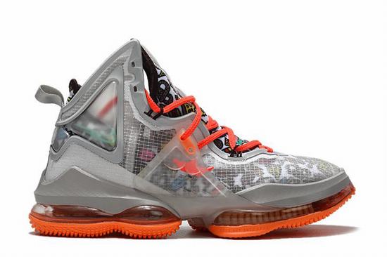 LeBron 19 Grey Black Orange