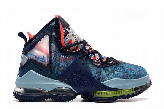 LeBron 19 Navy Green Red