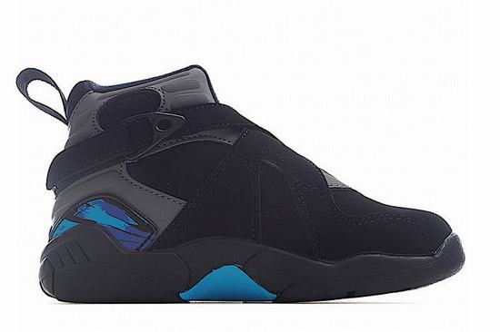 Retro Air Jordan 8 Kids Black Grey Blue