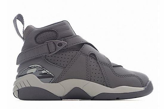 Retro Air Jordan 8 Kids Grey White