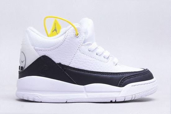 Retro Air Jordan 3 White Black Kids