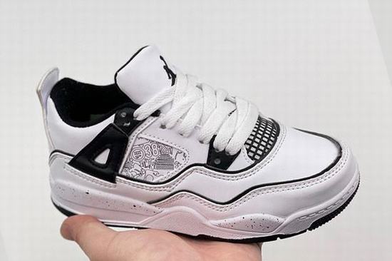 Retro Air Jordan 4 Kids White Black