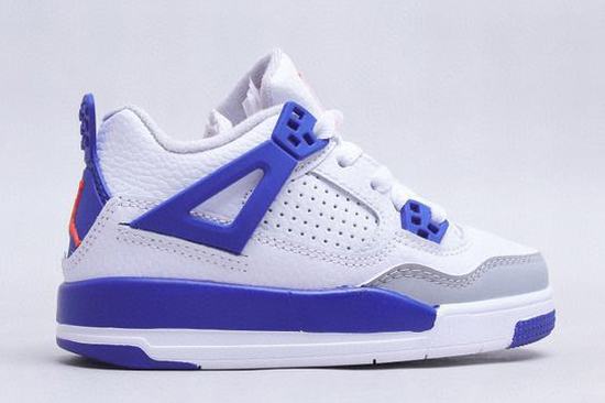 Retro Air Jordan 4 Kids White Blue