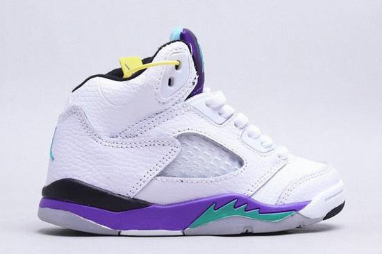 Retro Air Jordan 5 White Grapes Kids