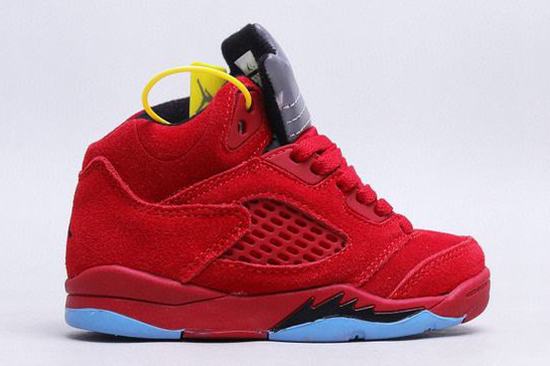 Retro Air Jordan 5 Red Suede Kids