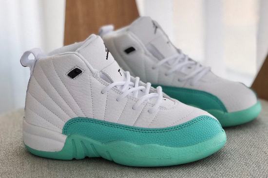 Retro Air Jordan 12 Kids Green White