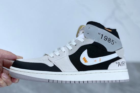 Air Jordan 1 Mid White and Phantom