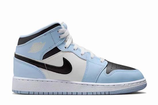 Air Jordan 1 Mid White Jade Black Retro GS