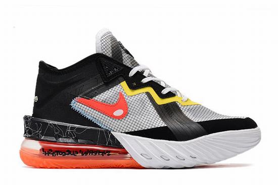 LeBron 18 Low White Black Orange