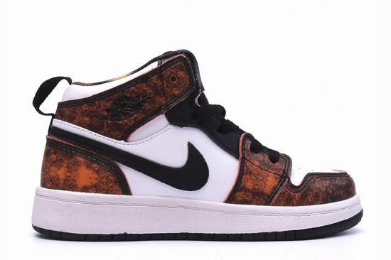 Air Jordan 1 Mid Brown Black White Kid