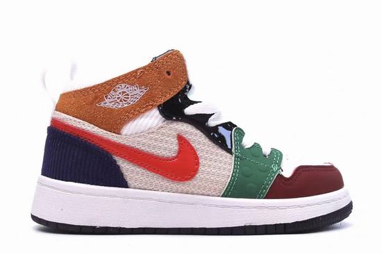 Air Jordan 1 Mid Coffee Green Red Black Kid