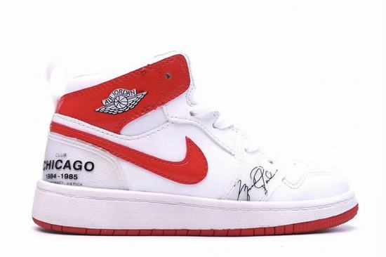 Air Jordan 1 Mid White Red Kid