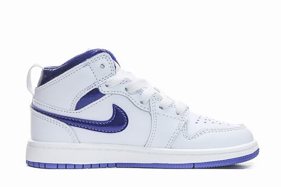 Air Jordan 1 Mid White Purple Kid