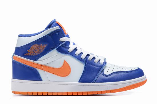 Air Jordan 1 OG Mid White Blue Orange GS