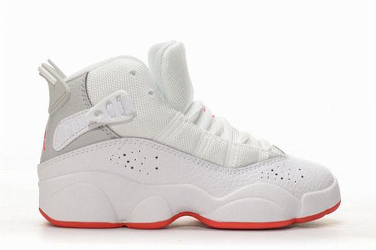 Air Jordan 6 Rings White Red Kids