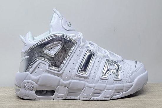 Air More Uptempo White Silver Kids