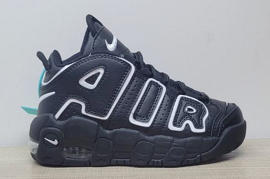 Air More Uptempo Black White Kids